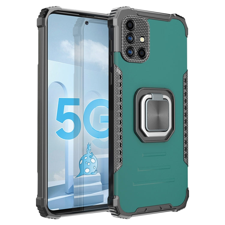 For Samsung Galaxy A51 5G Fierce Warrior Series Armor Aluminum Alloy + TPU Phone Case with Ring Holder