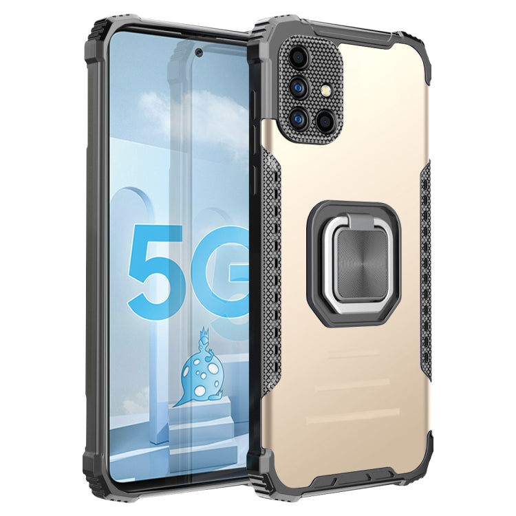 For Samsung Galaxy A51 5G Fierce Warrior Series Armor Aluminum Alloy + TPU Phone Case with Ring Holder