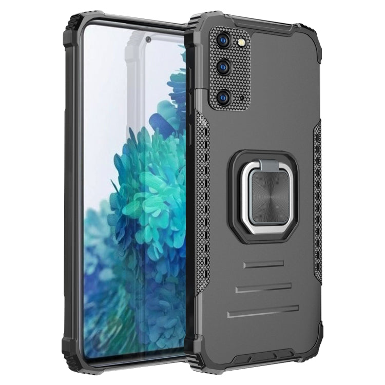 For Samsung Galaxy S20 FE Fierce Warrior Series Armor Aluminum Alloy + TPU Phone Case with Ring Holder