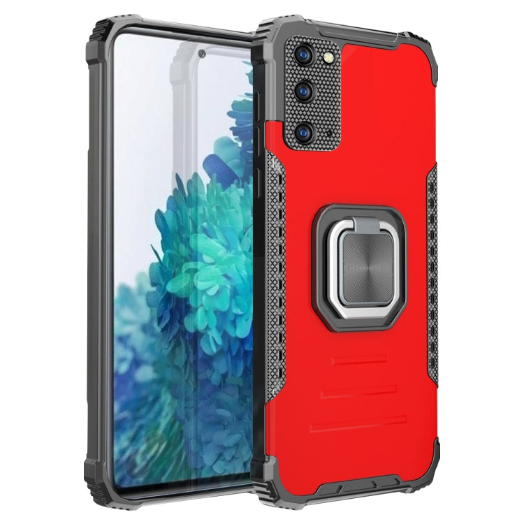For Samsung Galaxy S20 FE Fierce Warrior Series Armor Aluminum Alloy + TPU Phone Case with Ring Holder
