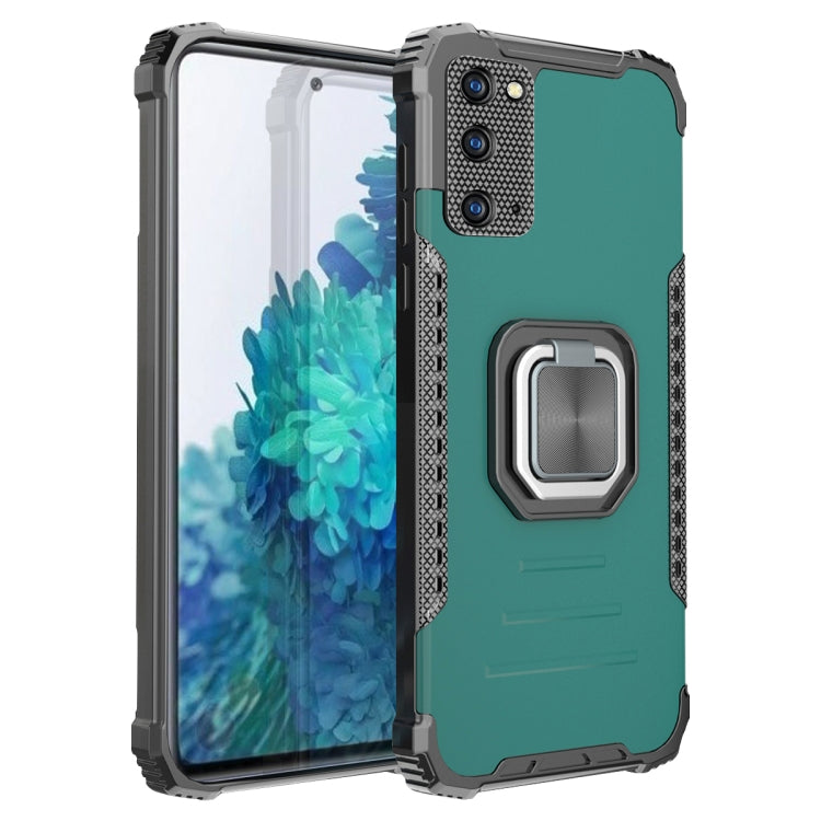 For Samsung Galaxy S20 FE Fierce Warrior Series Armor Aluminum Alloy + TPU Phone Case with Ring Holder