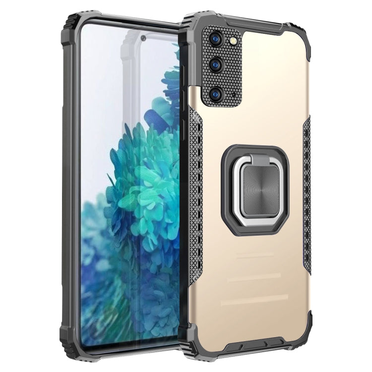 For Samsung Galaxy S20 FE Fierce Warrior Series Armor Aluminum Alloy + TPU Phone Case with Ring Holder