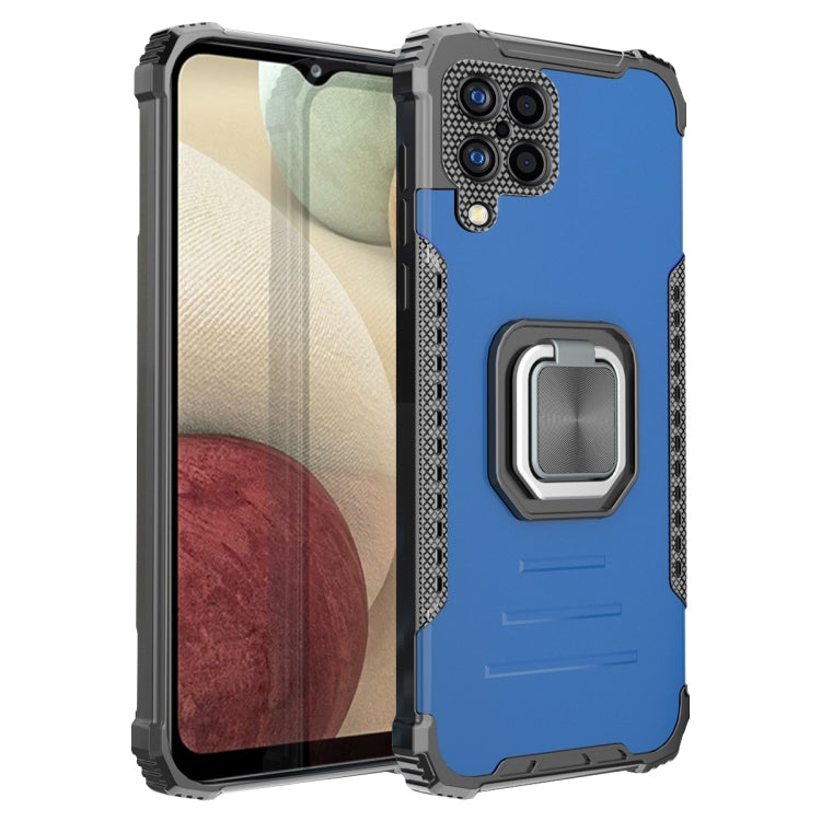 For Samsung Galaxy A12 Fierce Warrior Series Armor Aluminum Alloy + TPU Phone Case with Ring Holder
