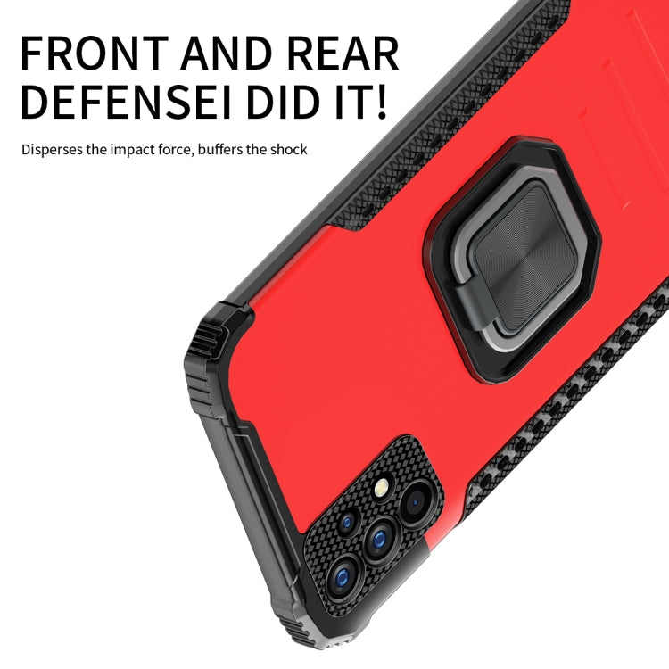 For Samsung Galaxy A12 Fierce Warrior Series Armor Aluminum Alloy + TPU Phone Case with Ring Holder