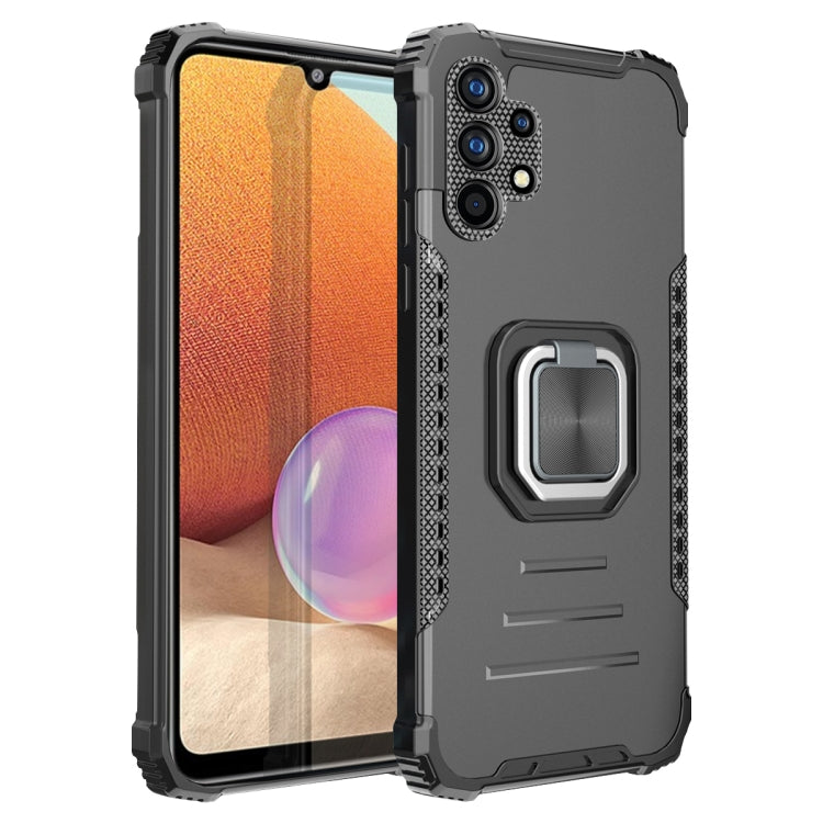 For Samsung Galaxy A32 4G Fierce Warrior Series Armor Aluminum Alloy + TPU Phone Case with Ring Holder