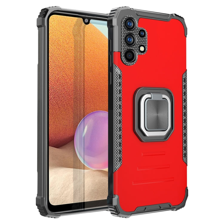 For Samsung Galaxy A32 4G Fierce Warrior Series Armor Aluminum Alloy + TPU Phone Case with Ring Holder