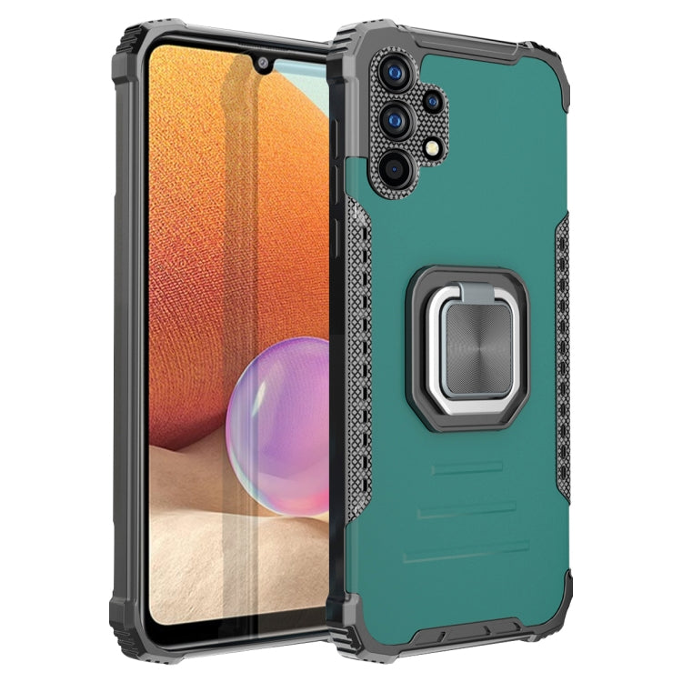 For Samsung Galaxy A32 4G Fierce Warrior Series Armor Aluminum Alloy + TPU Phone Case with Ring Holder