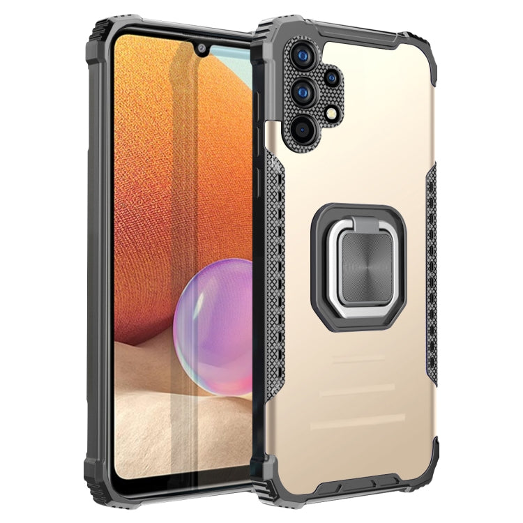 For Samsung Galaxy A32 4G Fierce Warrior Series Armor Aluminum Alloy + TPU Phone Case with Ring Holder