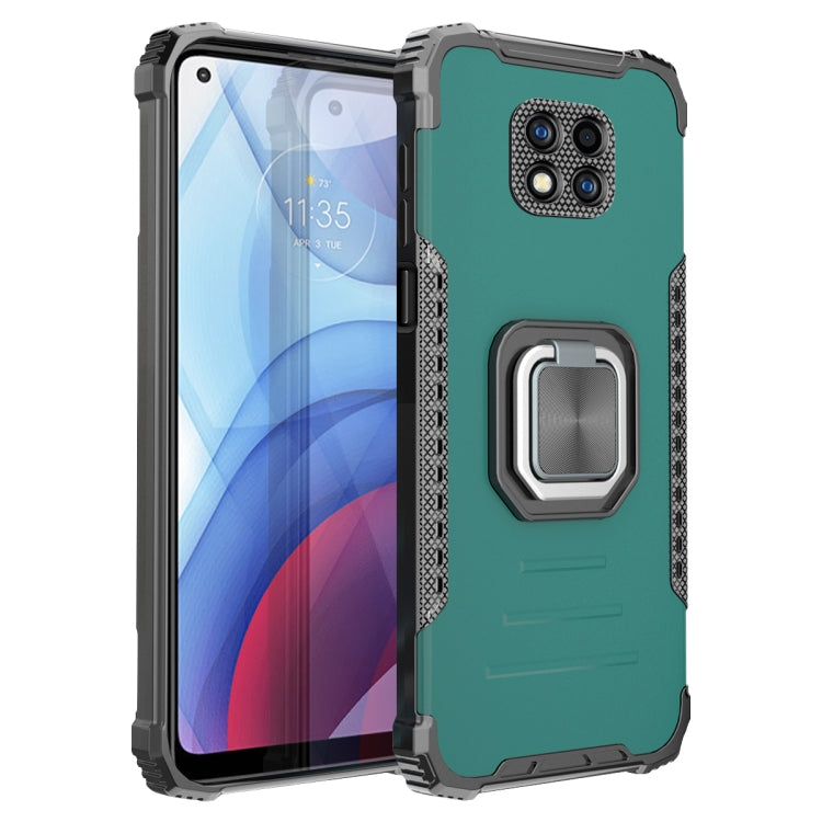 For Motorola Moto G Power 2021 Fierce Warrior Series Armor Aluminum Alloy + TPU Phone Case with Ring Holder