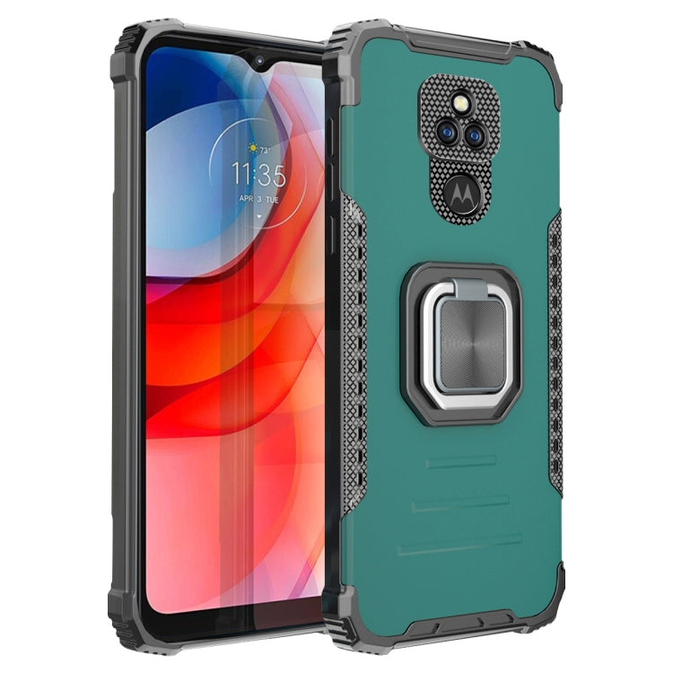 For Motorola Moto G Play 2021 Fierce Warrior Series Armor Aluminum Alloy + TPU Phone Case with Ring Holder