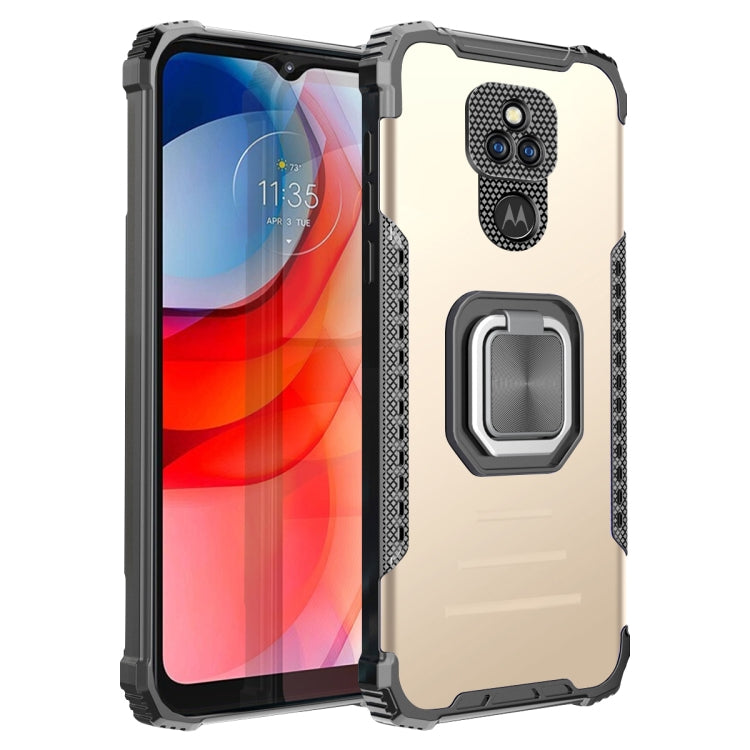 For Motorola Moto G Play 2021 Fierce Warrior Series Armor Aluminum Alloy + TPU Phone Case with Ring Holder