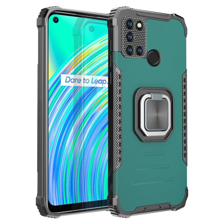 For OPPO Realme C17 / Realme 7i Fierce Warrior Series Armor Aluminum Alloy + TPU Phone Case with Ring Holder