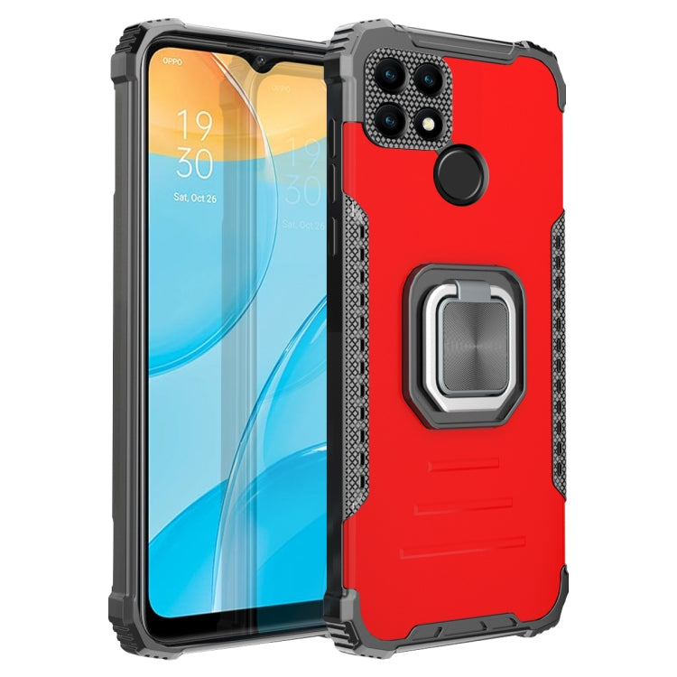 For OPPO A15 / A15S Fierce Warrior Series Armor Aluminum Alloy + TPU Phone Case with Ring Holder