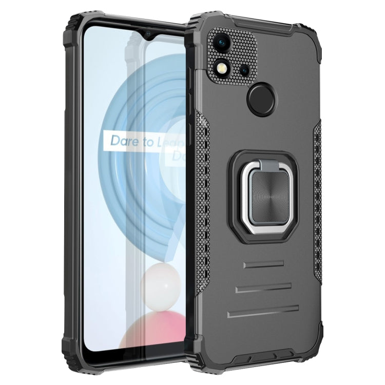 For OPPO Realme C20 / C21 / C11 / C11 2021 Fierce Warrior Series Armor Aluminum Alloy + TPU Phone Case with Ring Holder