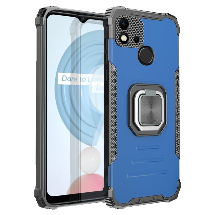 For OPPO Realme C20 / C21 / C11 / C11 2021 Fierce Warrior Series Armor Aluminum Alloy + TPU Phone Case with Ring Holder