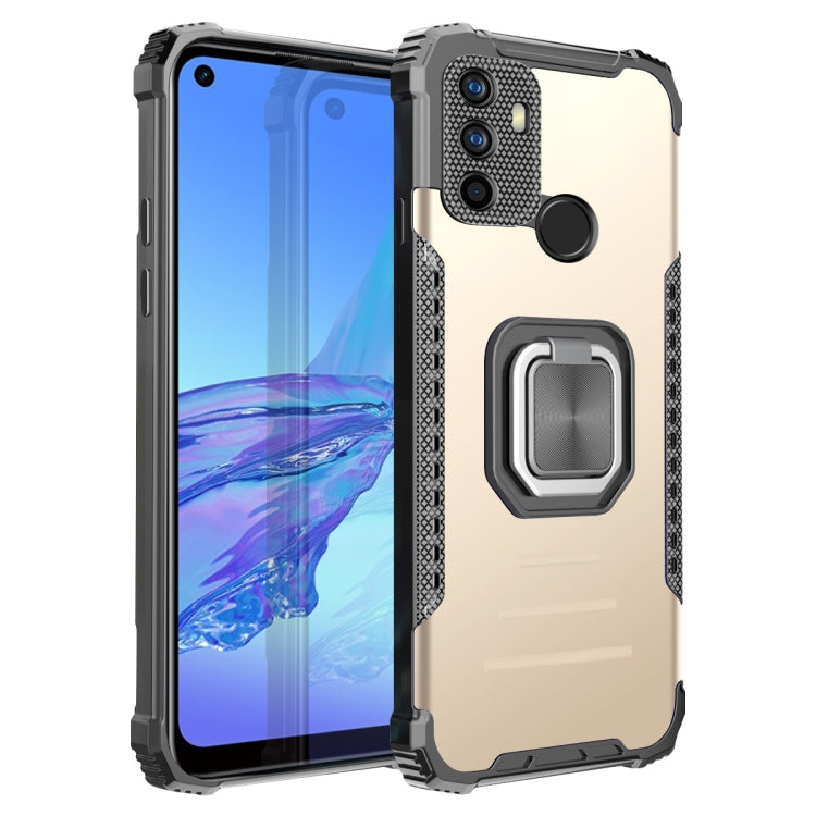 For OPPO A53 2020 / A32 Fierce Warrior Series Armor Aluminum Alloy + TPU Phone Case with Ring Holder