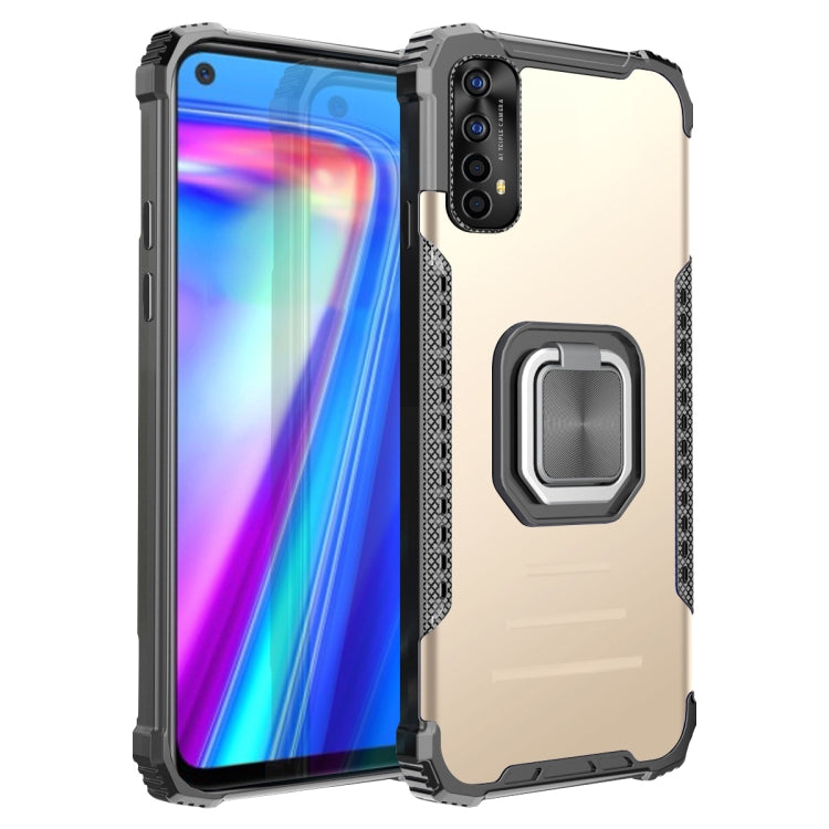 For OPPO Realme 7 Fierce Warrior Series Armor Aluminum Alloy + TPU Phone Case with Ring Holder