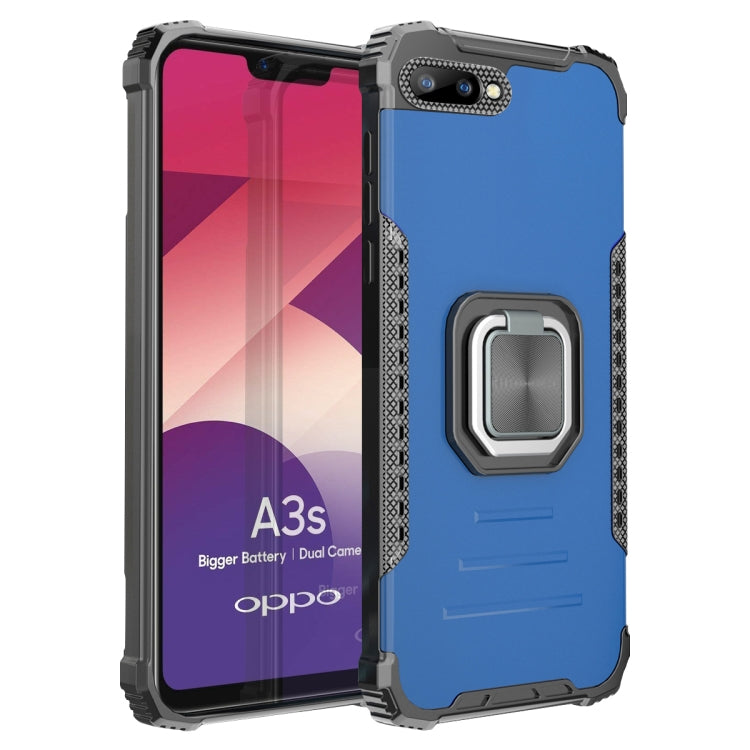 For OPPO A3s / C1 / A5 / A12e Fierce Warrior Series Armor Aluminum Alloy + TPU Phone Case with Ring Holder