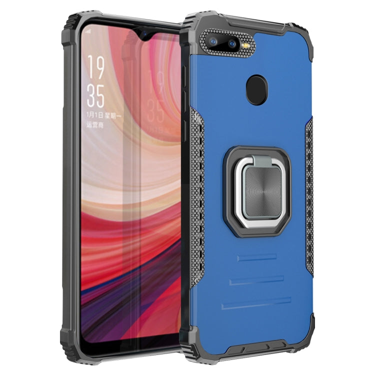For OPPO A7 / A5S / A12 / A11K / F9 Fierce Warrior Series Armor Aluminum Alloy + TPU Phone Case with Ring Holder