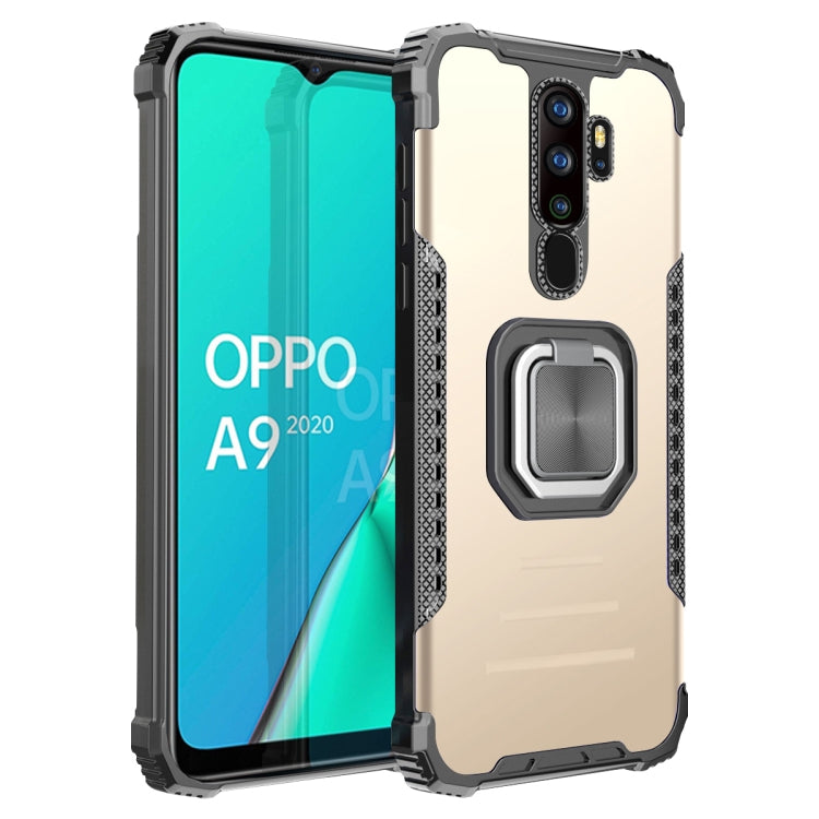 For OPPO A9 2020 / A5 2020 Fierce Warrior Series Armor Aluminum Alloy + TPU Phone Case with Ring Holder