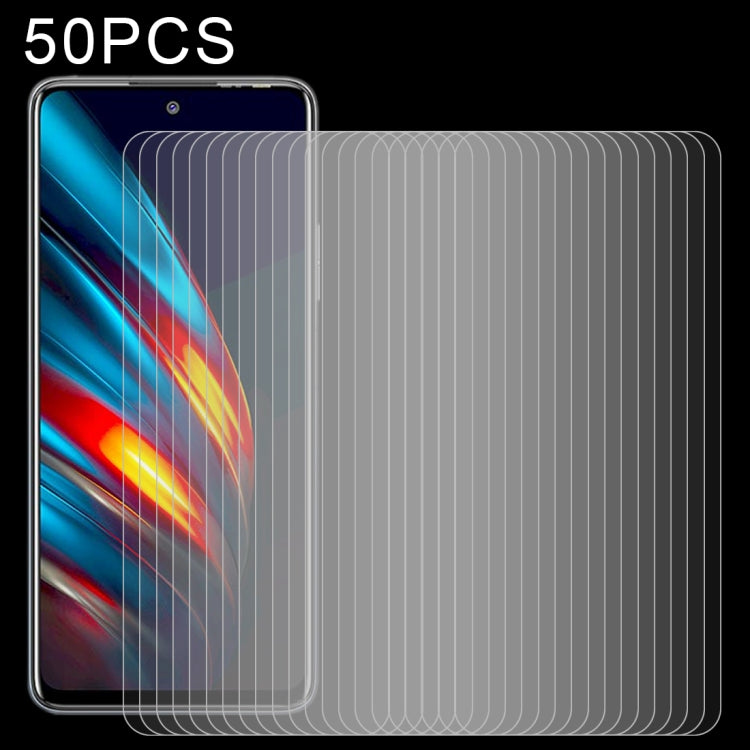 For Tecno Pova 2 50 PCS 0.26mm 9H 2.5D Tempered Glass Film
