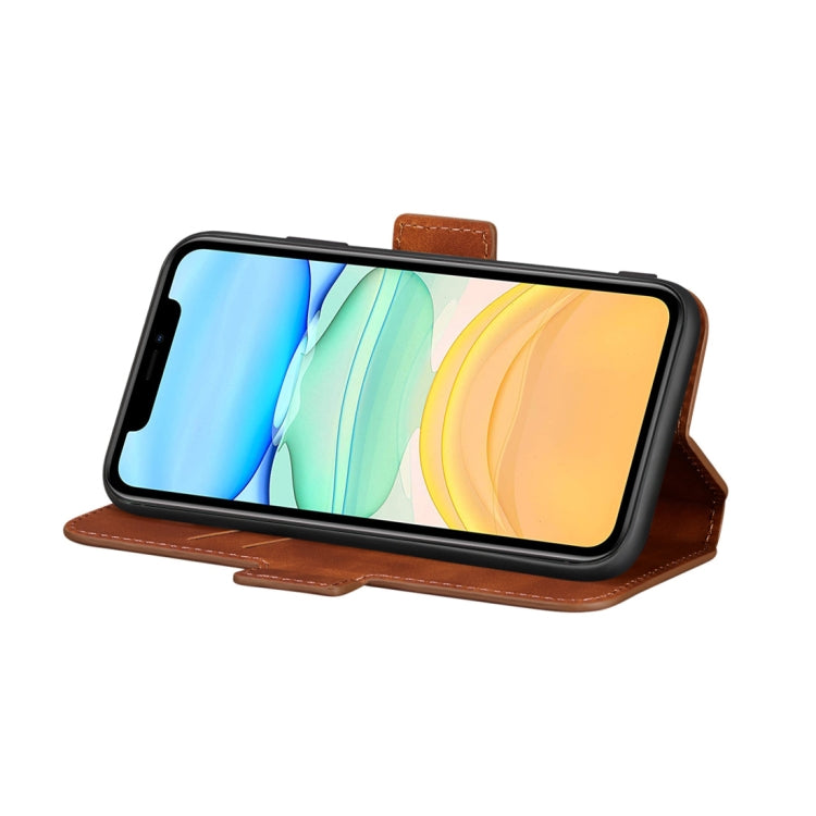 For iPhone 11 Retro Frosted Oil Side Horizontal Flip Case with Holder & Card Slots