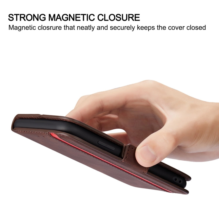 For iPhone 11 Retro Frosted Oil Side Horizontal Flip Case with Holder & Card Slots