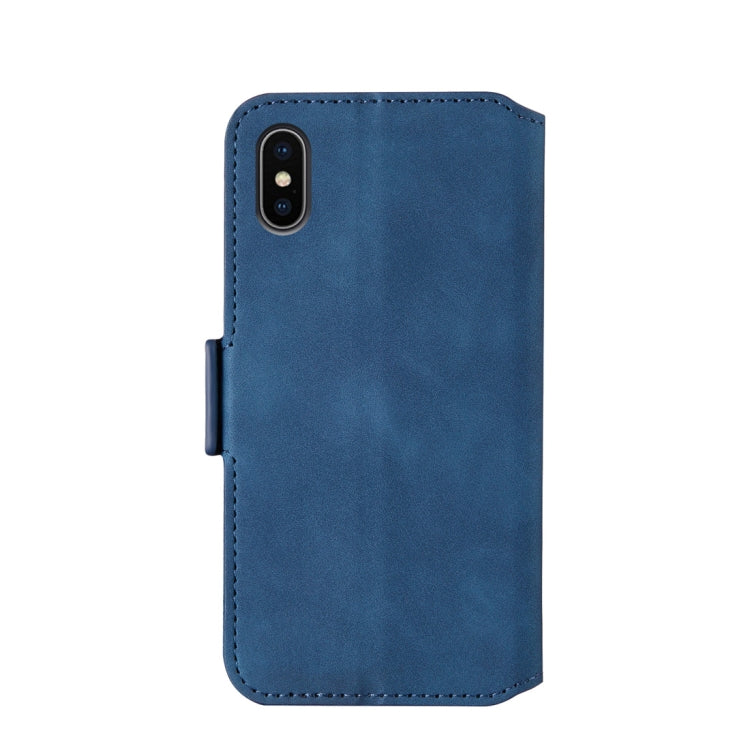 For iPhone X / XS Retro Frosted Oil Side Horizontal Flip Case with Holder & Card Slots