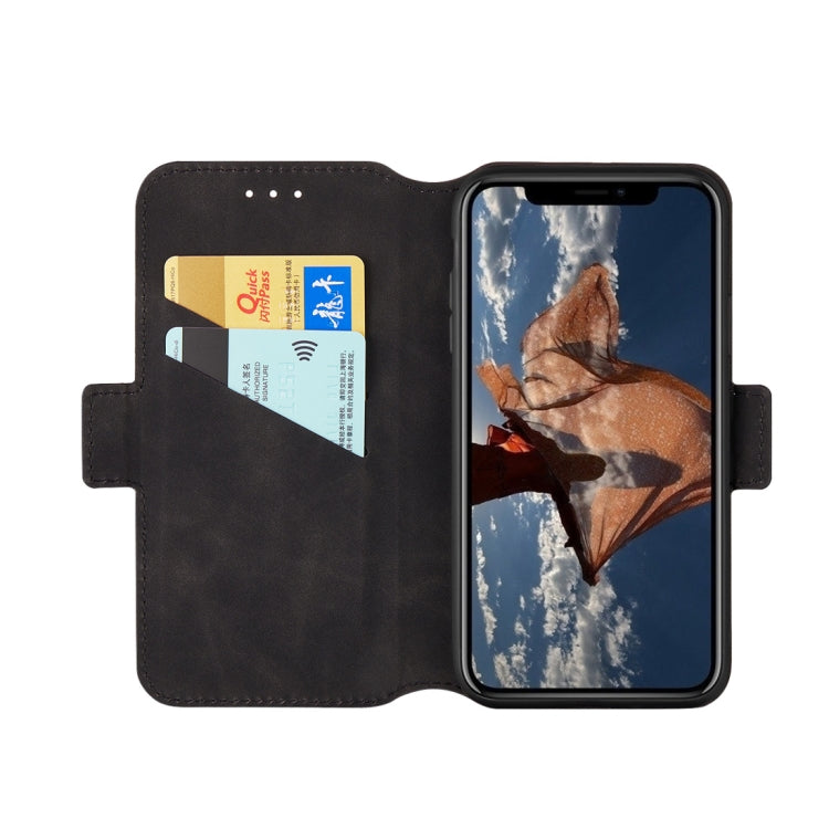 For iPhone X / XS Retro Frosted Oil Side Horizontal Flip Case with Holder & Card Slots