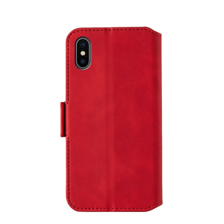 For iPhone X / XS Retro Frosted Oil Side Horizontal Flip Case with Holder & Card Slots