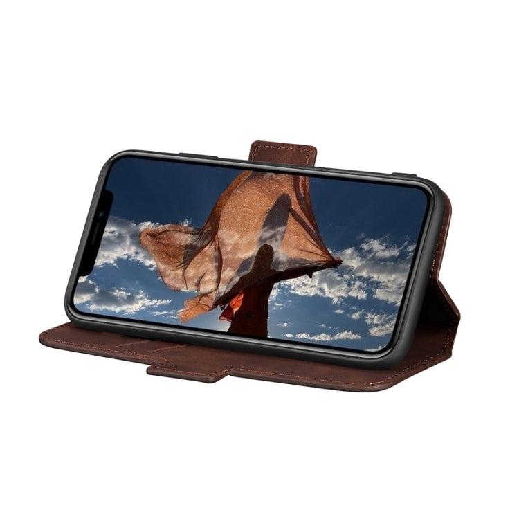 For iPhone X / XS Retro Frosted Oil Side Horizontal Flip Case with Holder & Card Slots