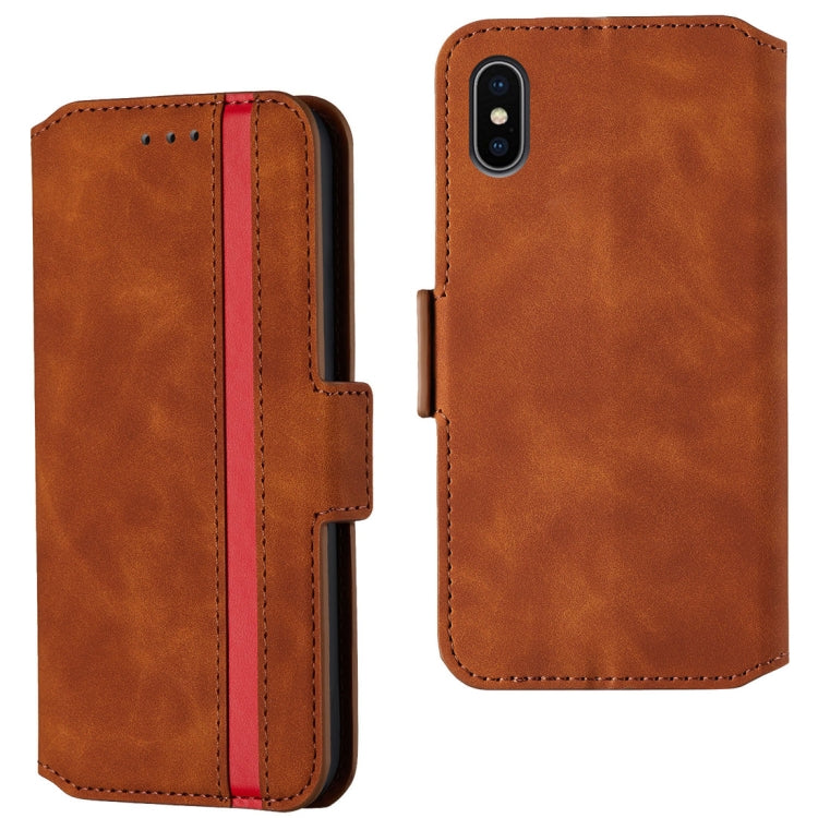 For iPhone XS Max Retro Frosted Oil Side Horizontal Flip Case with Holder & Card Slots
