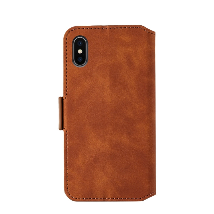 For iPhone XS Max Retro Frosted Oil Side Horizontal Flip Case with Holder & Card Slots