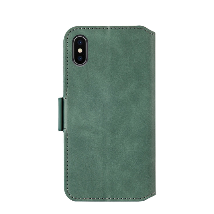 For iPhone XS Max Retro Frosted Oil Side Horizontal Flip Case with Holder & Card Slots
