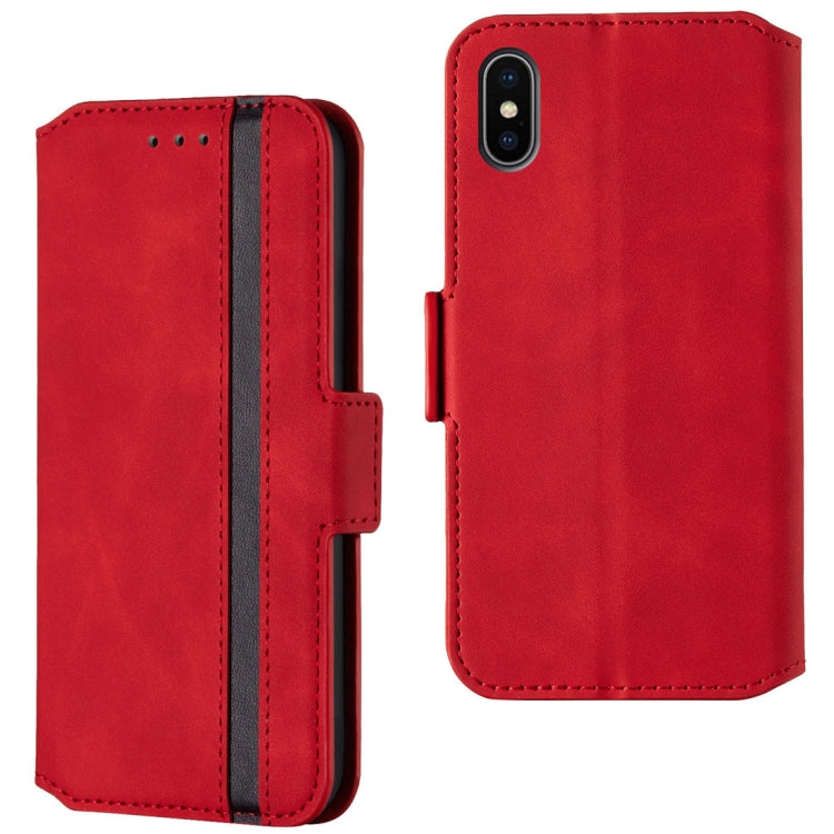 For iPhone XS Max Retro Frosted Oil Side Horizontal Flip Case with Holder & Card Slots
