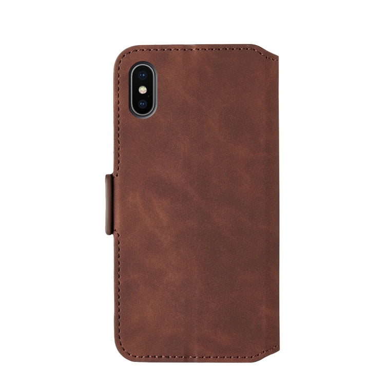 For iPhone XS Max Retro Frosted Oil Side Horizontal Flip Case with Holder & Card Slots