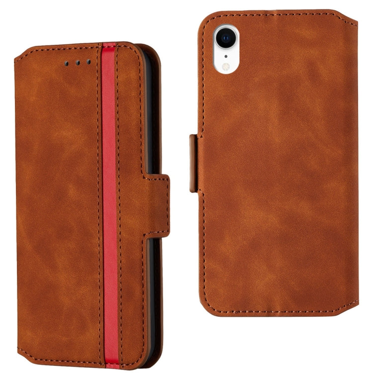For iPhone XR Retro Frosted Oil Side Horizontal Flip Case with Holder & Card Slots