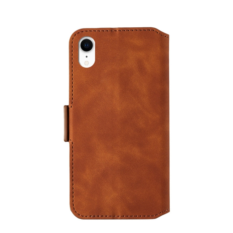 For iPhone XR Retro Frosted Oil Side Horizontal Flip Case with Holder & Card Slots