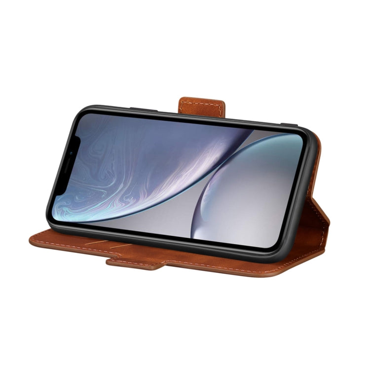 For iPhone XR Retro Frosted Oil Side Horizontal Flip Case with Holder & Card Slots