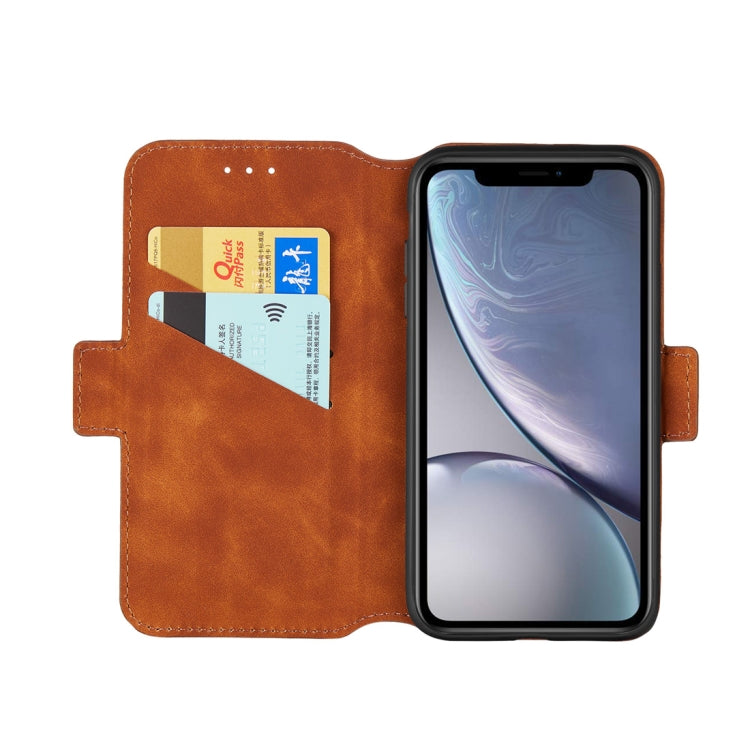 For iPhone XR Retro Frosted Oil Side Horizontal Flip Case with Holder & Card Slots