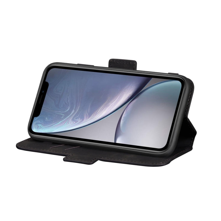 For iPhone XR Retro Frosted Oil Side Horizontal Flip Case with Holder & Card Slots