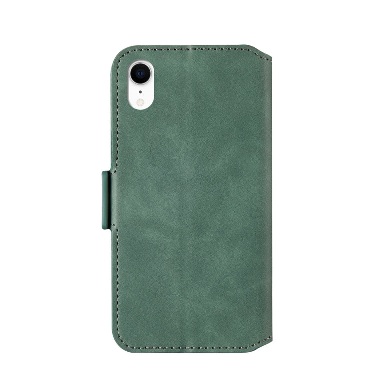 For iPhone XR Retro Frosted Oil Side Horizontal Flip Case with Holder & Card Slots