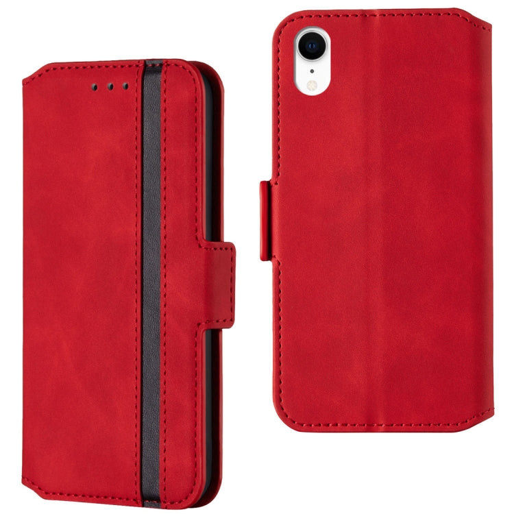 For iPhone XR Retro Frosted Oil Side Horizontal Flip Case with Holder & Card Slots