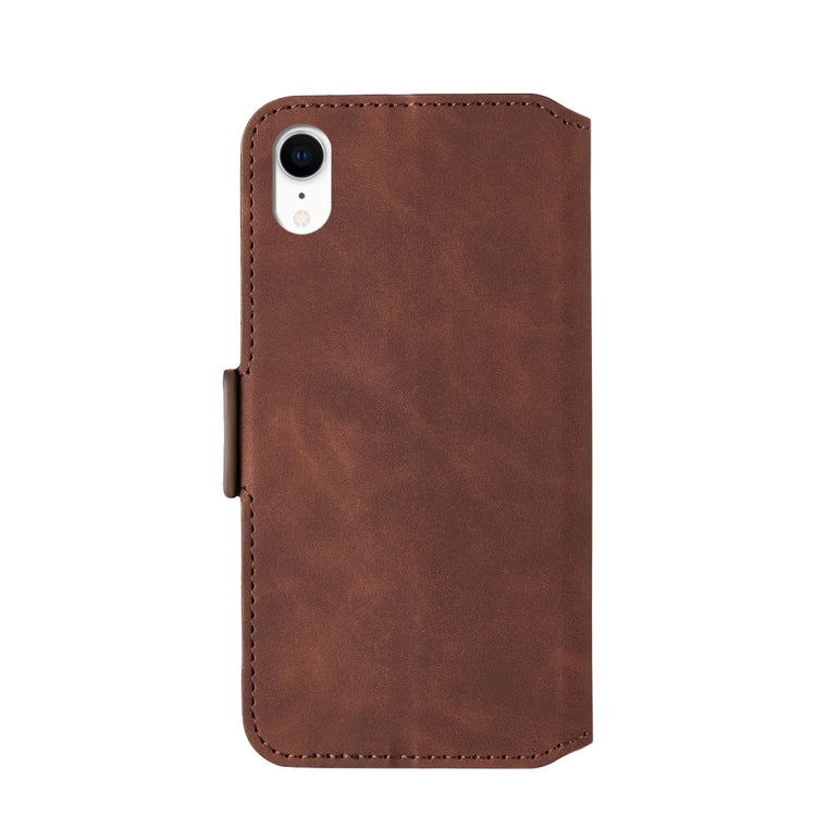 For iPhone XR Retro Frosted Oil Side Horizontal Flip Case with Holder & Card Slots