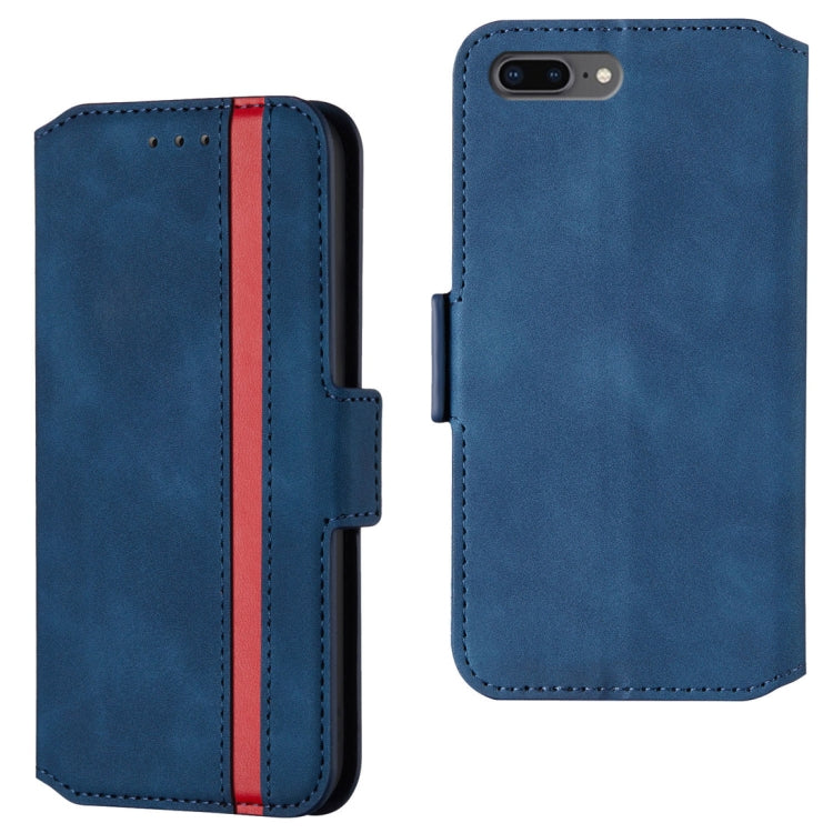 For iPhone 8 Plus & 7 Plus Retro Frosted Oil Side Horizontal Flip Case with Holder & Card Slots