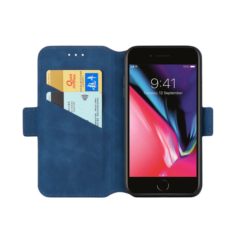 For iPhone 8 Plus & 7 Plus Retro Frosted Oil Side Horizontal Flip Case with Holder & Card Slots