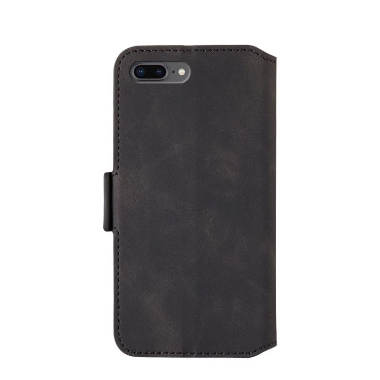 For iPhone 8 Plus & 7 Plus Retro Frosted Oil Side Horizontal Flip Case with Holder & Card Slots