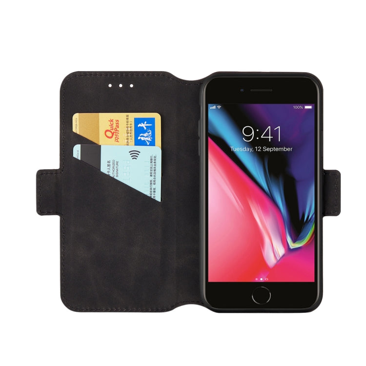 For iPhone 8 Plus & 7 Plus Retro Frosted Oil Side Horizontal Flip Case with Holder & Card Slots