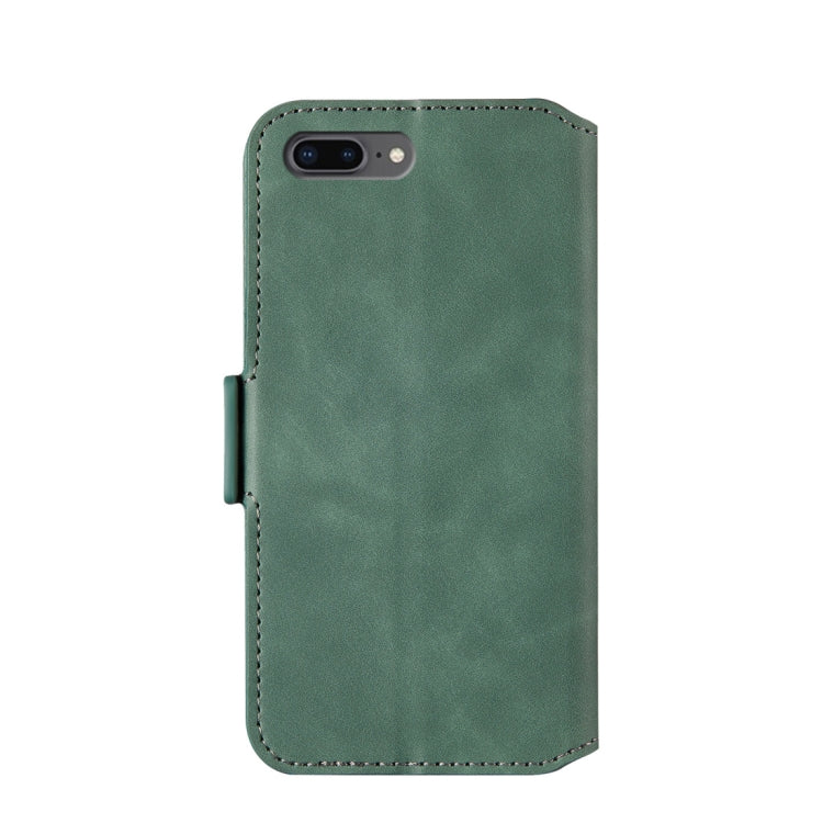 For iPhone 8 Plus & 7 Plus Retro Frosted Oil Side Horizontal Flip Case with Holder & Card Slots