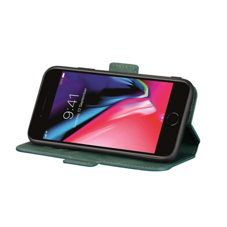 For iPhone 8 Plus & 7 Plus Retro Frosted Oil Side Horizontal Flip Case with Holder & Card Slots